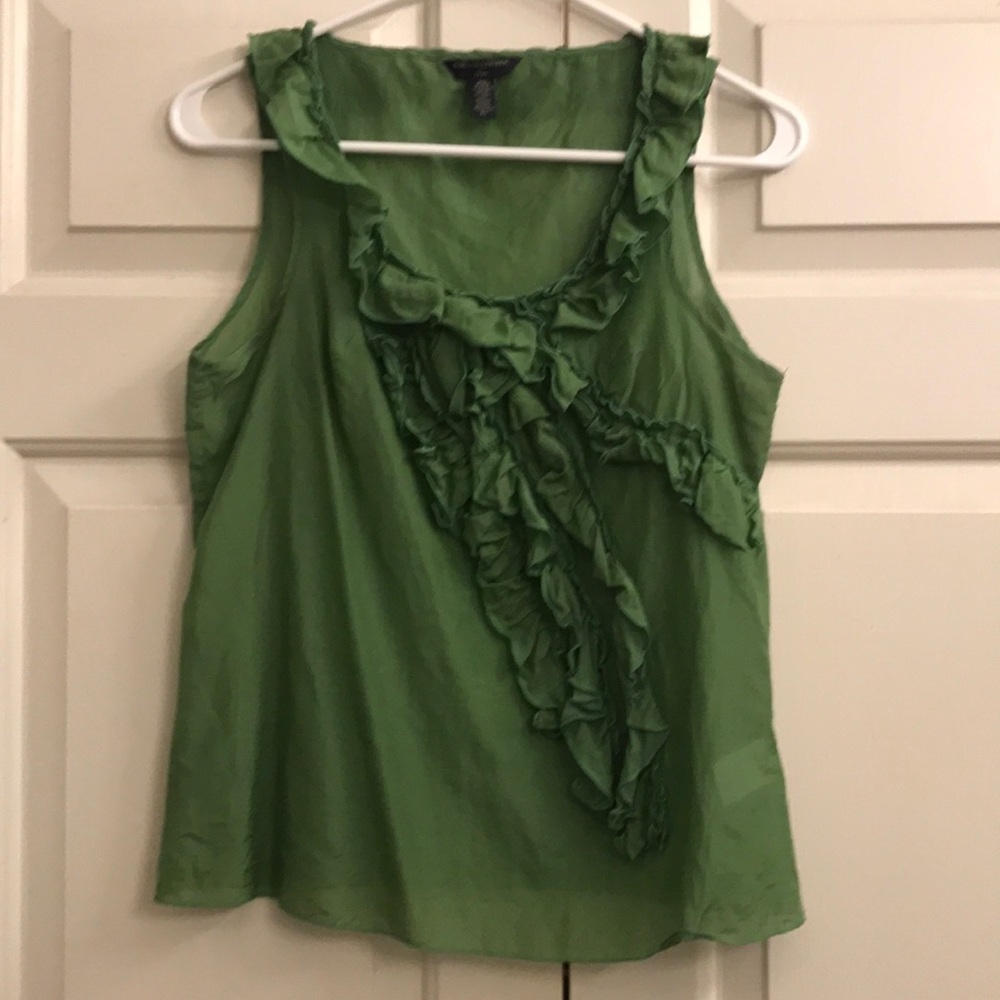 Green ruffle top